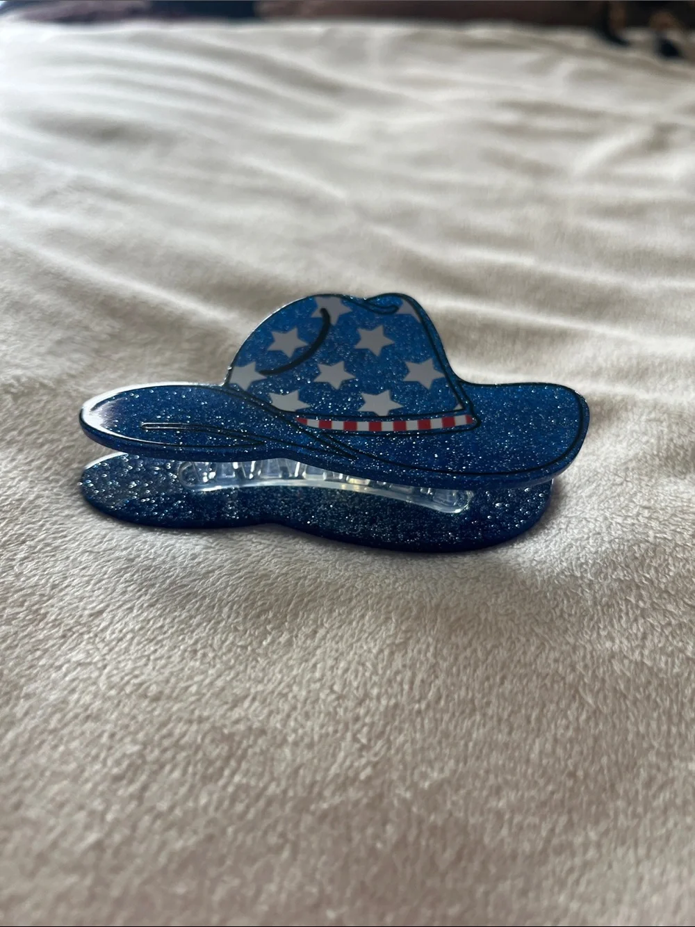 Blue Stars Cowboy Hat Kids Hair Clip